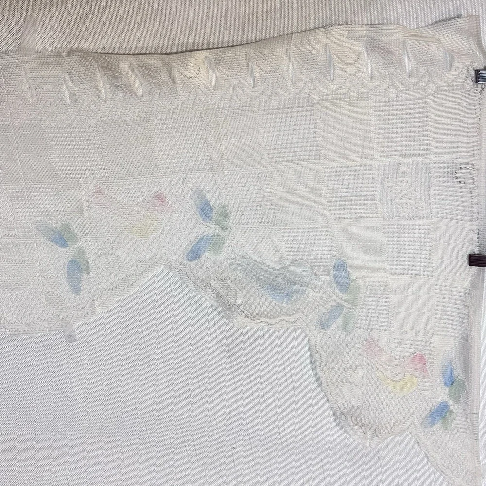 VTG Butterfly Bird Colored‎ Sheer Lace Curtain Valance 28